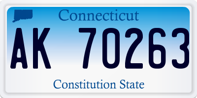 CT license plate AK70263