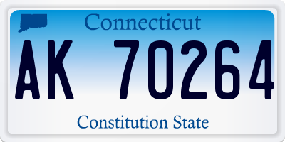 CT license plate AK70264