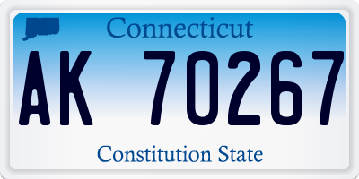 CT license plate AK70267
