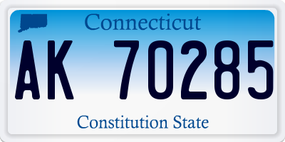 CT license plate AK70285