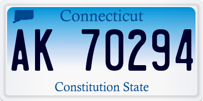 CT license plate AK70294