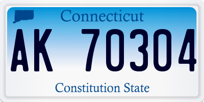 CT license plate AK70304
