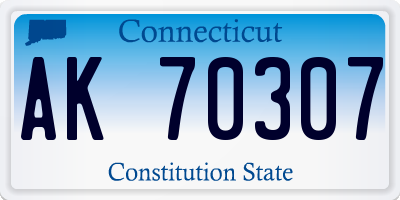 CT license plate AK70307