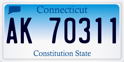 CT license plate AK70311