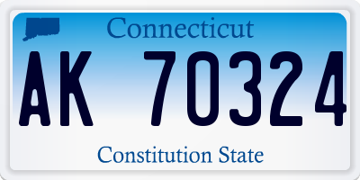 CT license plate AK70324
