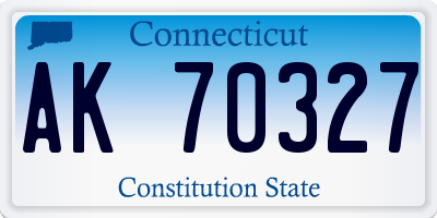 CT license plate AK70327