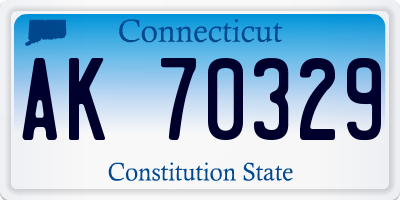 CT license plate AK70329