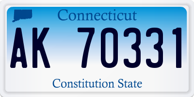 CT license plate AK70331