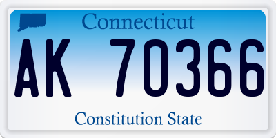 CT license plate AK70366