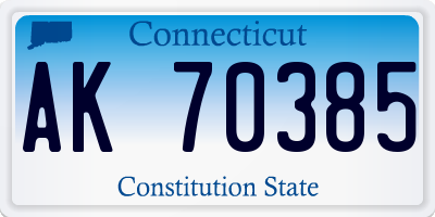 CT license plate AK70385