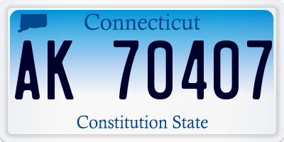 CT license plate AK70407