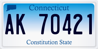 CT license plate AK70421