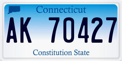 CT license plate AK70427
