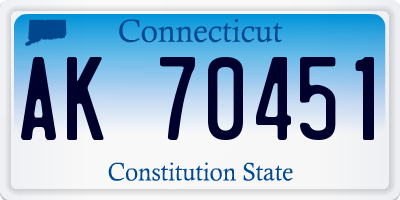 CT license plate AK70451