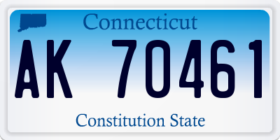 CT license plate AK70461