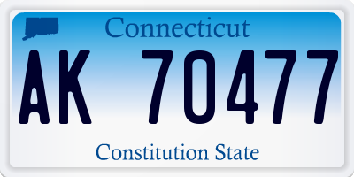 CT license plate AK70477