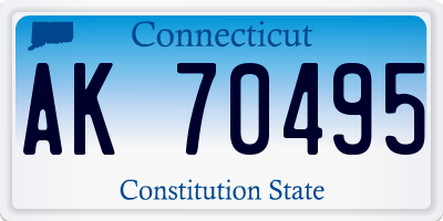 CT license plate AK70495