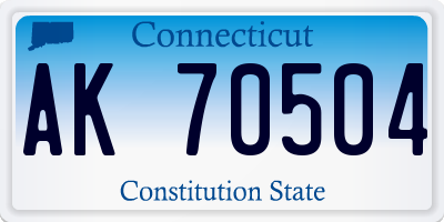 CT license plate AK70504