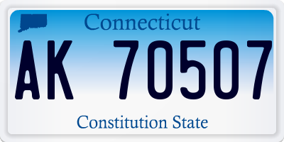 CT license plate AK70507