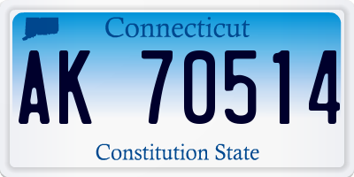 CT license plate AK70514