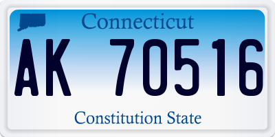 CT license plate AK70516
