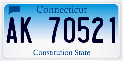 CT license plate AK70521