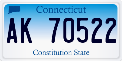 CT license plate AK70522