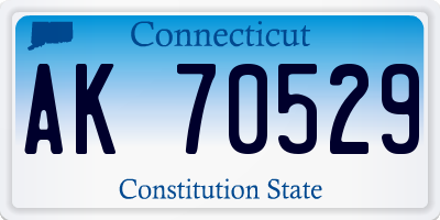 CT license plate AK70529