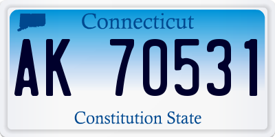 CT license plate AK70531