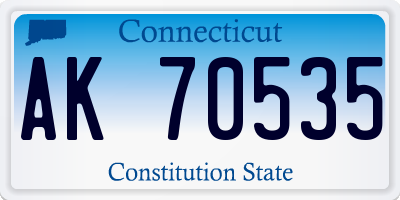 CT license plate AK70535