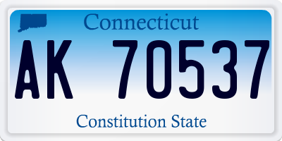 CT license plate AK70537