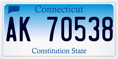 CT license plate AK70538