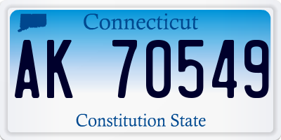 CT license plate AK70549
