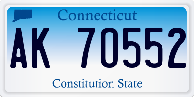CT license plate AK70552