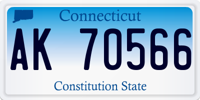 CT license plate AK70566