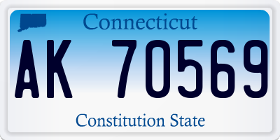 CT license plate AK70569