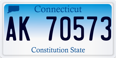CT license plate AK70573