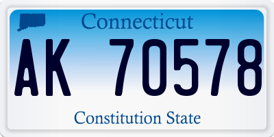CT license plate AK70578