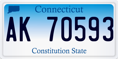 CT license plate AK70593