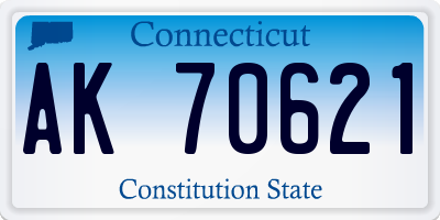 CT license plate AK70621