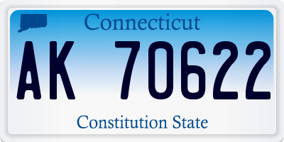 CT license plate AK70622