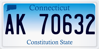 CT license plate AK70632