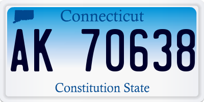 CT license plate AK70638