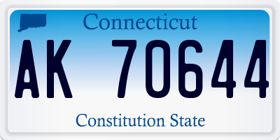 CT license plate AK70644