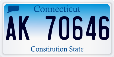 CT license plate AK70646