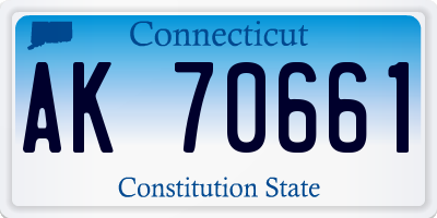 CT license plate AK70661