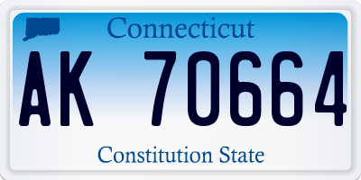 CT license plate AK70664