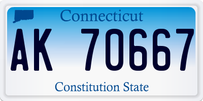 CT license plate AK70667