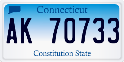 CT license plate AK70733