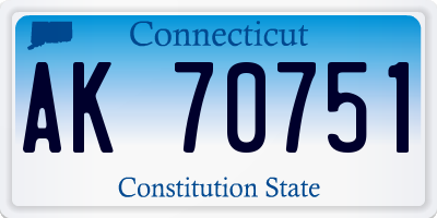 CT license plate AK70751